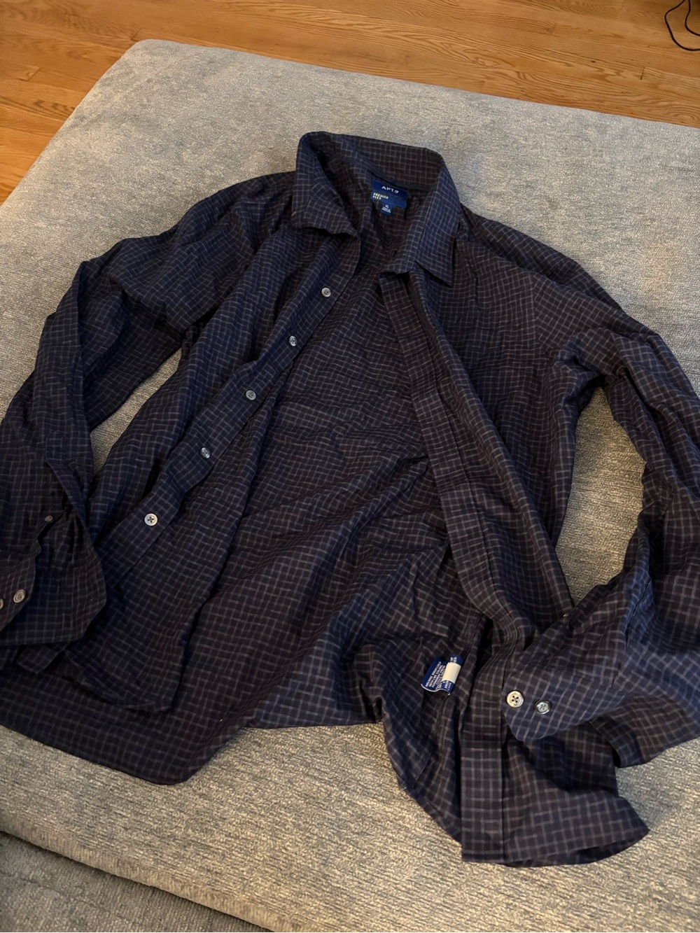 Apt. 9 Dark Navy Plaid Long-Sleeve Button-Down Shirt